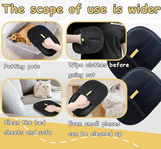 Pet Hair Remover Electrostatic Gloves for Cats Dogs 2025 Reusable Cat Hair Removal Glove, Static Electricity Pet Hair Remover for Couch, Carpet, Clothing, Car Seats (2Pcs)