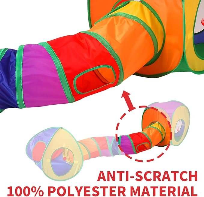 Coolcandy Cat Tunnel & Interactive Cat Toy Indoor, Cube Tent Shape Tunnel Toys for Indoor Cats, Collapsible Interactive Peekaboo Cave with Play Ball, for Multi-Way Play & Small Animals