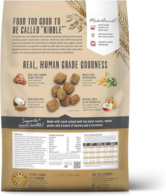 The Honest Kitchen Human Grade Whole Food Clusters Dry Dog Food - Whole Grain Beef & Oats, 20 Pound Bag