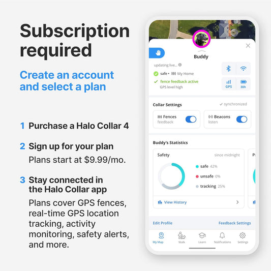 Halo Collar 4, All New GPS Wireless Dog Fence & Dog Training Collar with GPS Tracker, Subscription Required, Waterproof, One Size, Orchid