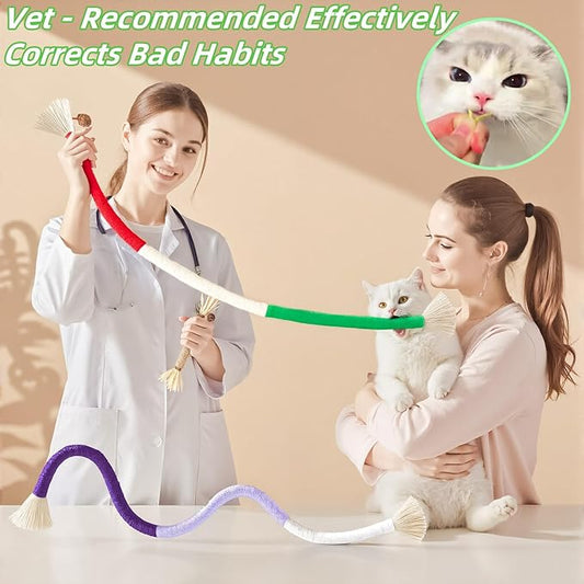 Cat Toys, 3PCS Catnip Toy for Indoor Kitten Treat Cats Chew Stick for Dental Cleaning Teeth Kitten Silvervine Rope Kitty Feather Snack for for Kick Molar Scratch Self Play Interactive Boredom
