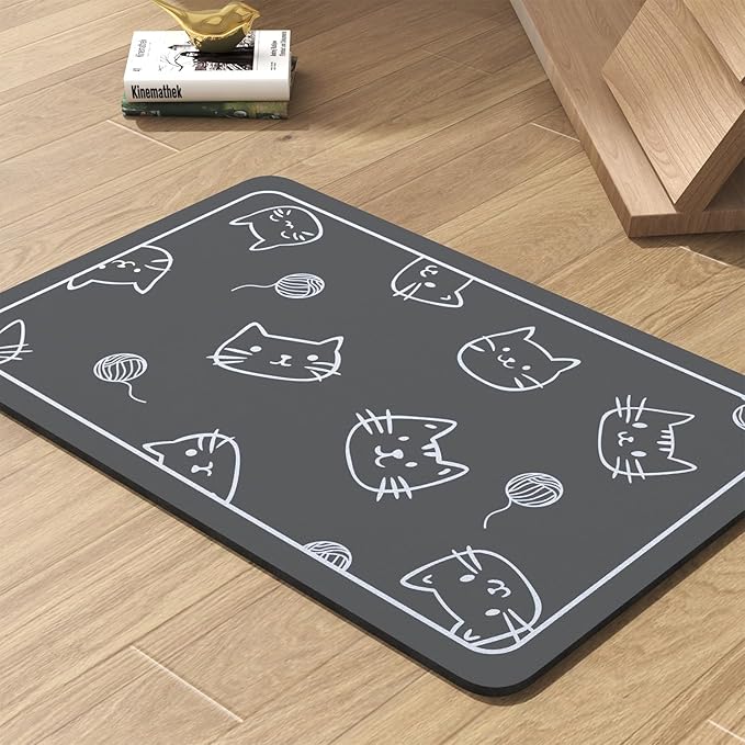 Pet Feeding Mat-Absorbent Dog Mat for Food and Water Bowl-No Stains Quick Dry Water Dispenser Mat-Dog Accessories Pet Supplies-Bowl for Messy Drinkers(Cats,23"x34"