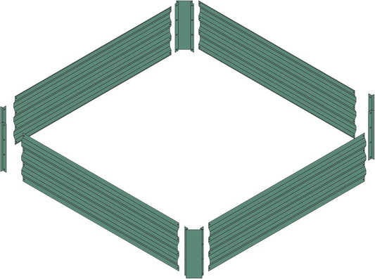 4x4x1ft Metal Raised Garden Bed Kit,Galvanized Garden Bed Box for Vegetables, Flowers, Herbs, and Succulents,120 Gallon Capacity - Green