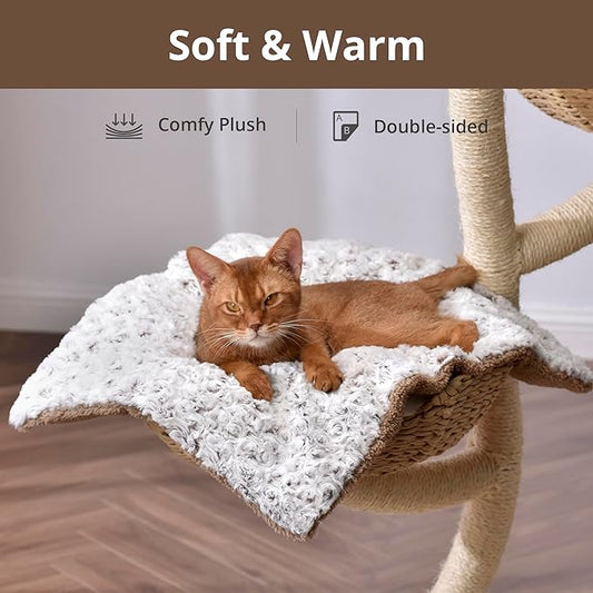 Self Warming Cat Bed, 24" x 18" Self Heating Pet Pad, Double Sided Heated Dog Mat Thermal Blanket for Large Kittens Small Puppy