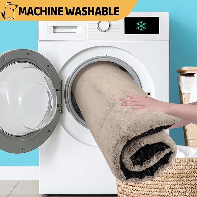 Crate Pad for Large Dogs, Ultra Soft Bed Washable & Anti-Slip Kennel Pad for Dog Cozy Sleeping Mattress, Travel Flat Pet Beds for Indoor & Outdoor Dog (42" x 28", Brown