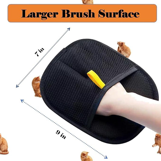 2 PCS Pet Hair Removal Glove for Cats & Dogs, Electrostatic Grooming Gloves for Pet Hair, Reusable Double Sided Static Hair Remover for Couch, Furniture, Carpet & Car Seat