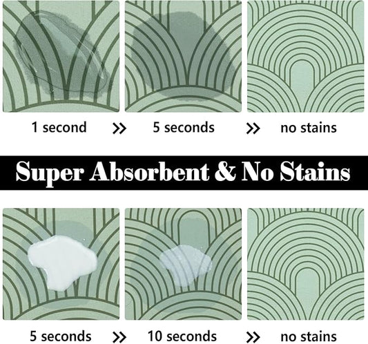 Dog Food Mats for Floors Absorbent, Pet Cat Food Mat - Quick Dry Dog Bowl Mats for Food and Water, Eco-Friendly Boho Pet Supplies