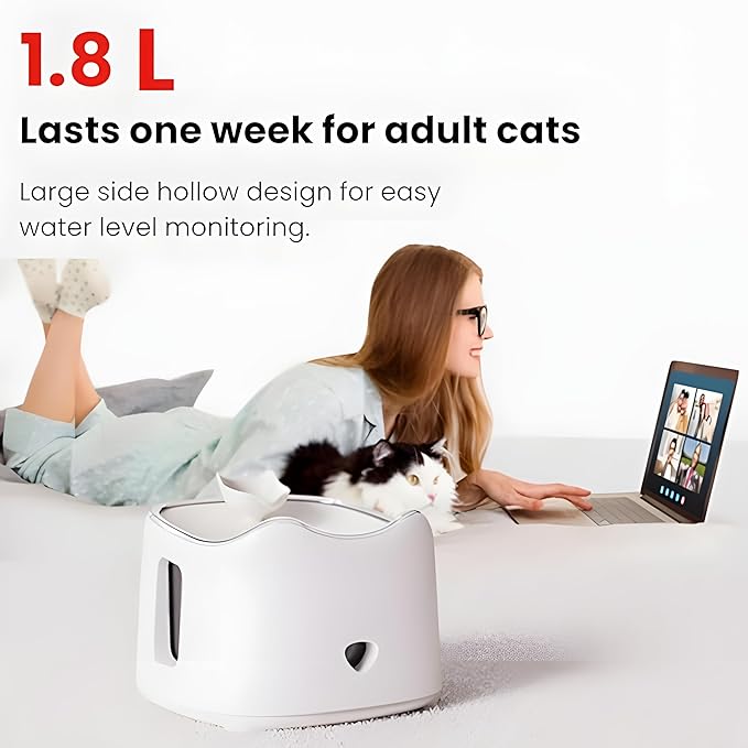 1.8L Automatic Pet Water Fountain – Quiet Smart Water Dispenser for Cats, Dogs & Small Pets, Self-Circulating, Easy to Clean, BPA-Free Pet Drinking Fountain