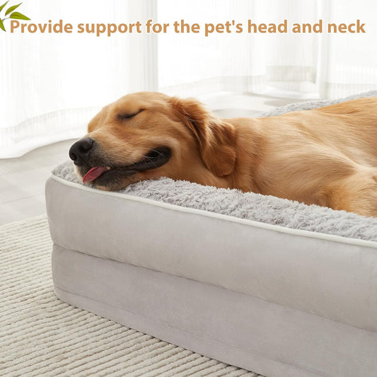 BFPETHOME Orthopedic Dog Beds for Large Dogs-Waterproof Sofa Dog Bed with Removable Washable Cover, Large Pet Bed with Waterproof Lining and Nonskid Bottom, Pet Bed for Dogs
