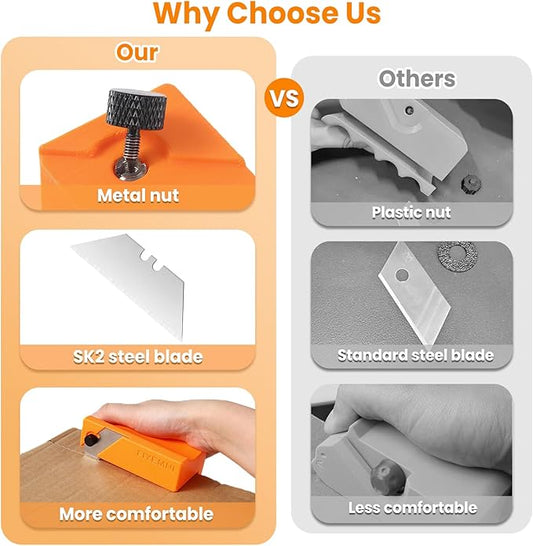 Cardboard Cutter for Cat Scratchers, Cut 1.6" Wide Cardboard Strips, 3D Printed Cat Scratcher Cardboard Cutter, Cardboard Box Cutter Tool, Includes 10 Blades, Orange