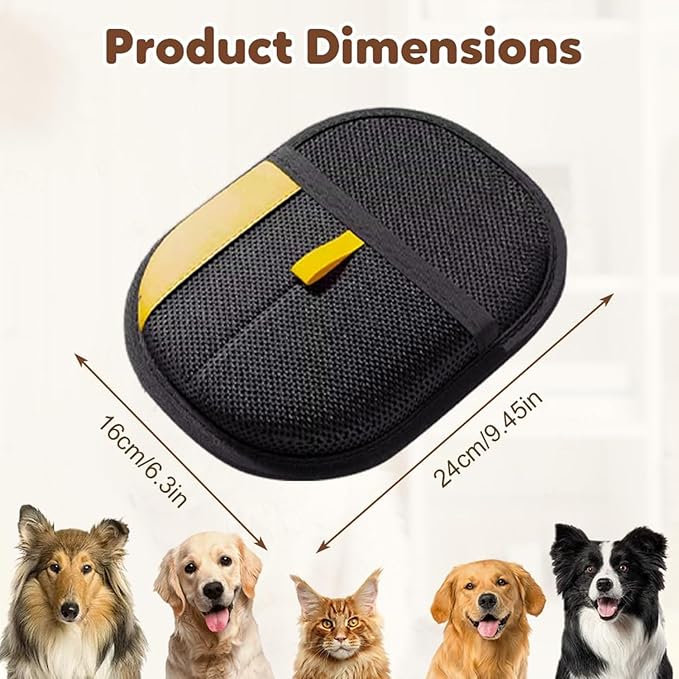 Pet Hair Removal Glove,Kivori Pet Grooming Gloves,Reusable Cat Dog Grooming Gloves Pets Hair for Dogs,Cats & Horse(2PCS)