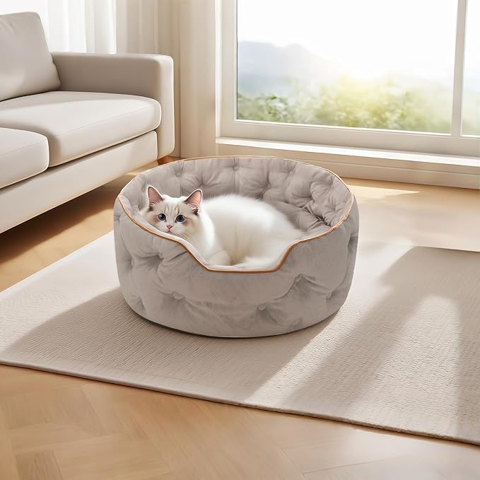 Cute Cat Beds Kitten Beds,Small Dog Beds, Washable Pet Beds for Puppy and Kitty, 20 Inch