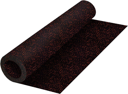 Genaflex Rubber Gym Floor Mat - 8mm Thick - Heavy Duty Commercial Protective Gym Flooring Roll (10% Red, 4' X 10')
