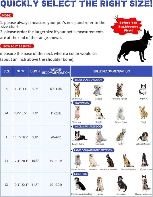 Soft Dog Cone Collar After Surgery Alternative for Dogs to Stop Licking, Comfy Collars for Large/Medium/Small Pet/Cat, Comfortable Elizabethan Neuter Recovery E Cones of Shame Neck & Head Ecollars