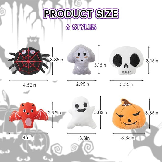 6pcs Halloween Catnip Toy,Indoor Pumpkin Ghost Shaped Cat Toy Plush Interactive Chew Bite Toys for Cat Kitten Indoor Festive Holiday Cat Lover Gift