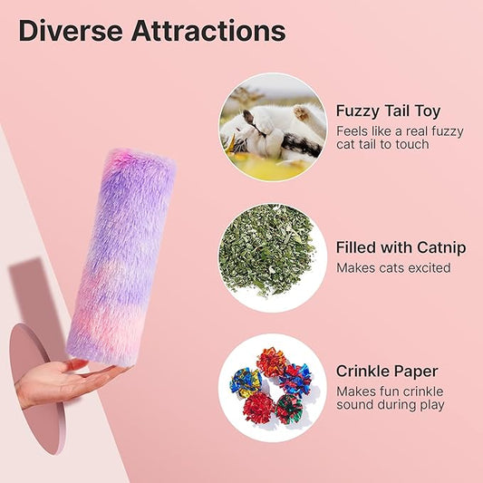 Potaroma Cat Toys Pillows, 3 Pcs, Soft and Durable Cat Crinkle Sound with Catnip Inside, Interactive Indoor Kitten Kicker, Promotes Kitty Exercise