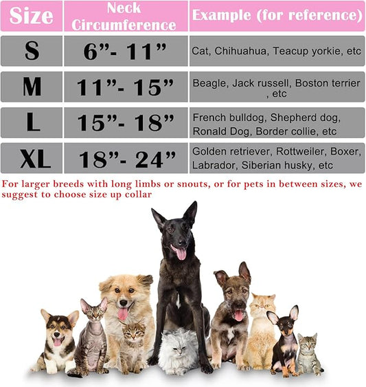 Katoggy Protective Inflatable Recovery Collar, Soft Blow-up Dog Cone Collar, Pet Donut Cone Collar, Comfy Elizabethan Collar After Surgery for Large Dog to Prevent from Biting & Scratching, Medium