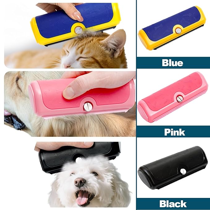 Deshedding Dog Brush, Pet Hair Remover for Dogs, Cats, and Horses, Grooming Tool for Short and Long Hair, Black
