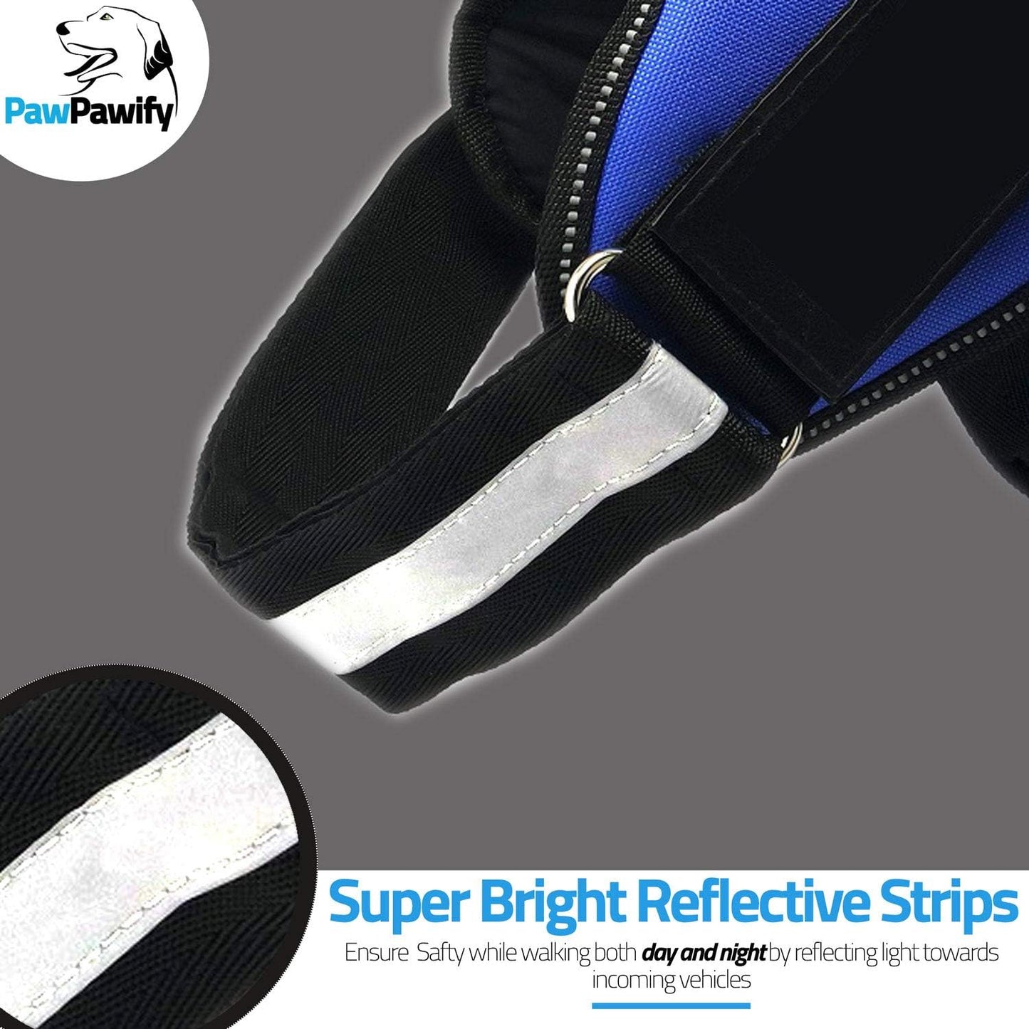 PawPawify Custom No Pull Dog Harness with Name and Phone Number, Heavy Duty Personalized Pet Vest to Prevent Tugging, Pulling, or Choking, Training and Walking (Red, XXL (85-140 LBS))