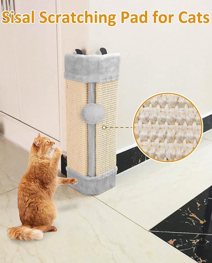 BNOSDM 3 Pack Cat Wall Corner Scratcher for Indoor Cats Walls Mounted Sisal Scratch Board Protector Vertical Anti Scratching Pad Protect Furniture Pet Wear Resistant Mat for Door Sofa
