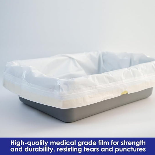 Pre-separated Cat Litter Box Liners, Jumbo Size, Heavy Duty, Sturdy Drawstring, Tear Resistant, Claw-proof, Unscented, 36"x18", 40 Count