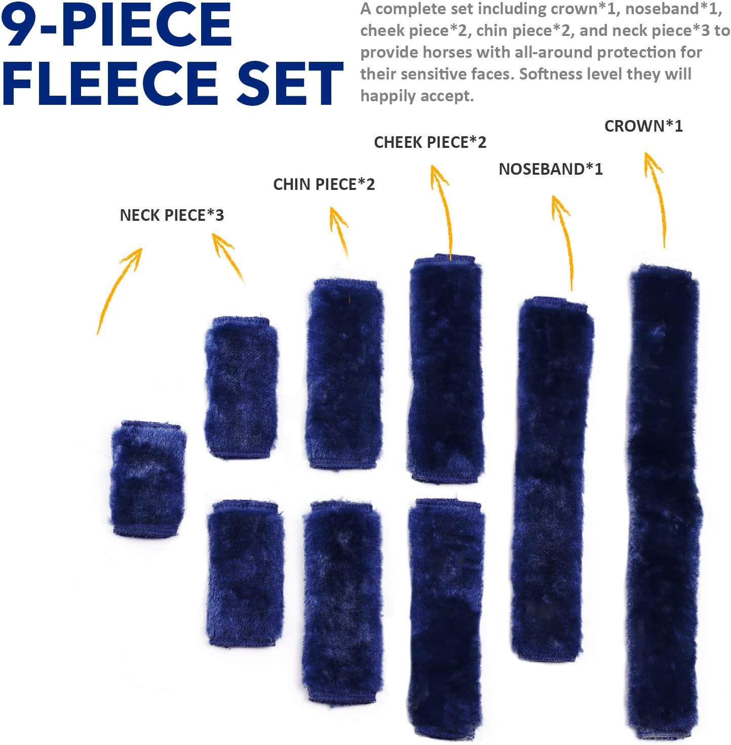 Harrison Howard Horse Halter Fleece Cover Set 9 Pieces