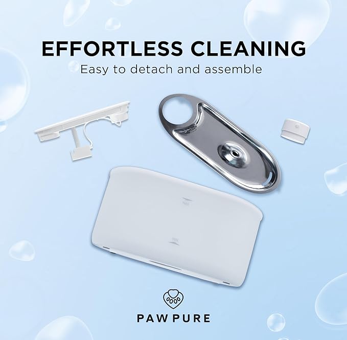 PawPure Wireless Cat Water Fountain, 3L Stainless Steel, 4800mAh Battery, Ultra-Quiet <20dB Pump, Motion Sensor & 3 Flow Modes, BPA-Free, Easy Clean Pet Fountain for Cats & Dogs