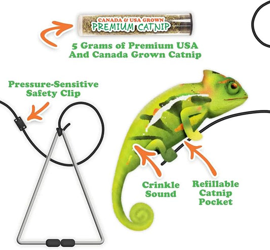 Meowijuana Jump 'n' Jamb Door Hanging Cat Toy | Chameleon | Refillable Interactive Catnip Toy | Promotes Play and Cat Health | Includes Potent Catnip Grown in North America