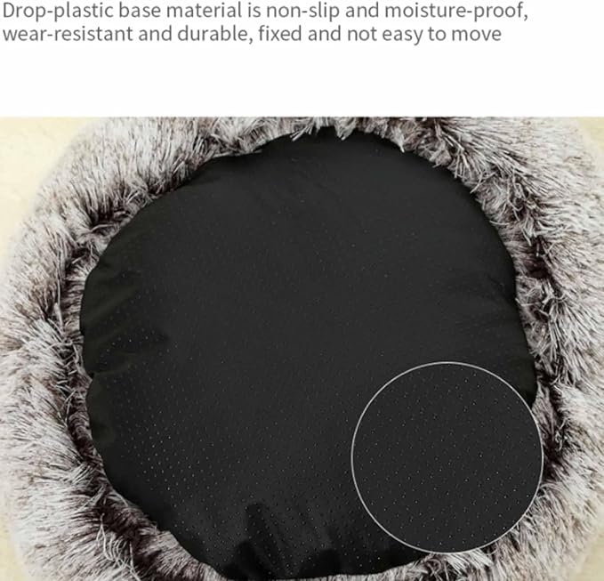 Lapcatz Nest Bed, Dogegis Dog Bed, Dogegis Covered Cat Bed, Cozynook Plush Pet Round Bed, Cat Beds for Indoor Cats Cave & Calming Dog Beds, Anti-Slip Washable Fluffy Dog Bed (Medium-20in,Grey)