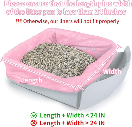 ANWA 120 Count Cat Litter Box Liners for Automatic Cat Litter Box and Litter Box Robot 4/3, Heavy-Duty, Extra Thick, Economy Bulk Pack, Pink