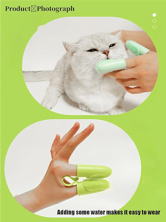 Pet Toothbrush, Dog Teeth Cleaning, Dog Finger Toothbrush,Double Ended