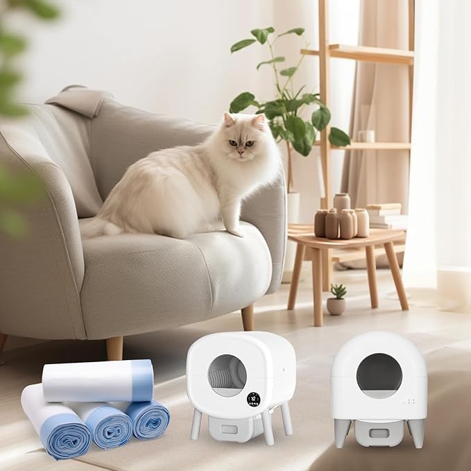 80 Count 26" x 11.8" Cat Litter Box Liners for Fsitego and Fumoi Self Cleaning Litter Box, Extra Thick Heavy Duty Cat Litter Bags Replacement, 3-4 Gallons of Capacity