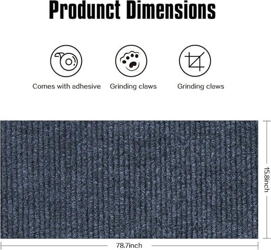 Cat Scratching Mat,Cat Scratch Furniture Protector, Trimmable Self-Adhesive Couch Protector,Carpet Replacement for Tree Shelves, Sofa and Scratching Post (78.7"x15.8",Dark Gray)