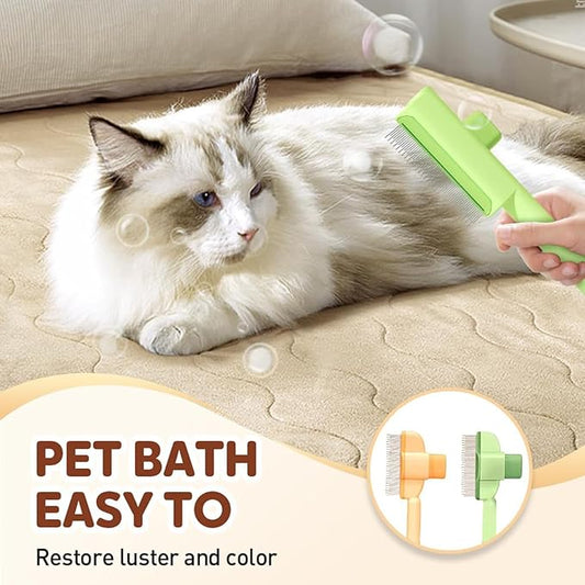 Zen Brush for Cats, Zenbrush Cat Comb, Self Cleaning Pet Comb Grooming Brush, Catdogcomb Pet Grooming for Massaging and Cleaning Shedding Hair (Yellow)