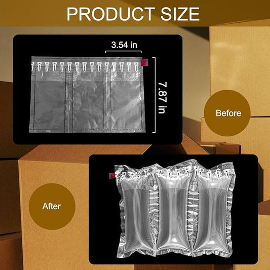 Air Pillows for Shipping with pump 200 Count Inflatable Packaging Air Bags, Alternative to Packing Peanuts, Packing Box filler Purse Stuffers for Shape 3.54" x 7.87"