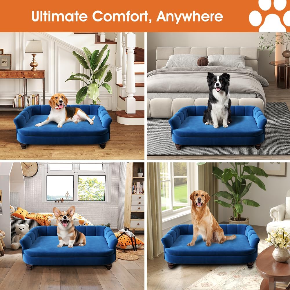 Dog Couch Sofa Bed, Comfortable Pet Sofa for Large and Medium Dogs, Soft Velvet Cushion, Durable Pet Furniture for Living Room, Washable Dog Bed for Couch 40.16''(NY)