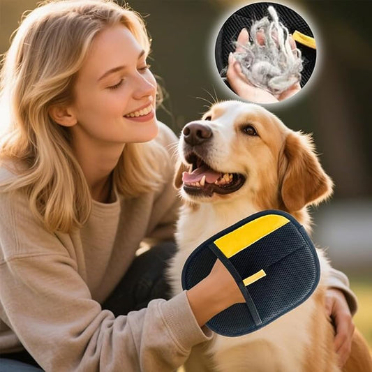 Pet Hair Removal Glove,Kivori Pet Grooming Gloves,Reusable Cat Dog Grooming Gloves Pets Hair for Dogs,Cats & Horse(2PCS)