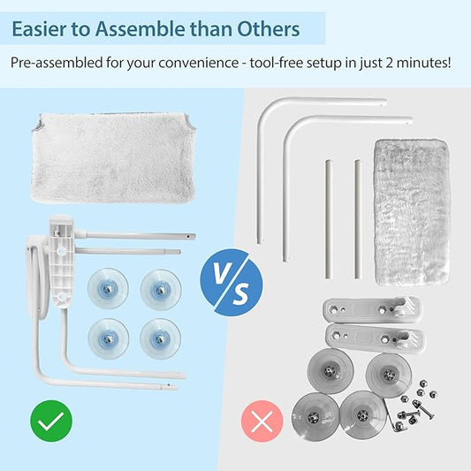 L&W BROS. Cat Window Perch Indoor Foldable Hammock with 4 Updated Suction Cups Easy to Assemble for Heavy Large Cats (M 1Pc)