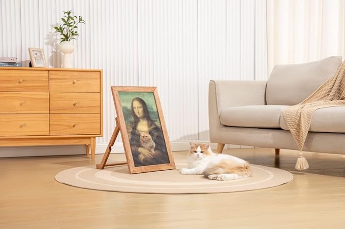 Adjustable Wooden Frame with Stand (Frame ONLY) - Perfect Pairing for Furrther Scratching Mat - Frame Dimensions: 23.6"X15" - Supported Inclinations: 30°, 70°, 180°