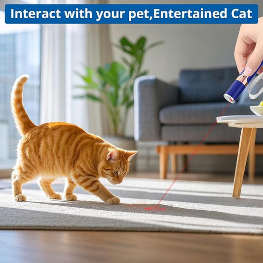 TBTeek Cat Toys for Indoor Cats, 2 Pieces, Rechargeable, 7 Adjustable Patterns, Interactive Kitten Pet Dog Red Dot Chase Light Toy for Cats Fun Playing Exercise(Blue)