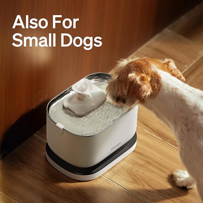 PETLIBRO Cat Water Fountain, Cordless Pet Water Fountain Battery Operated, 2.5L/84oz Dockstream Water Fountains for Cats Indoor, Cat Fountain with Stainless Steel Tray, Easy to Clean BPA-Free