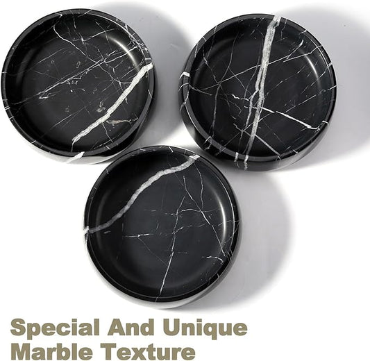Natural Marble Dog Bowl, 5lbs Non Slip Dog Food Bowl, Non Spill Weighted Water Bowls for Large Dogs, Durable Big Dogs Dish, Puppy Pet Bowls, Easy to Clean, Holds 6.5 Cups(Spain Black)