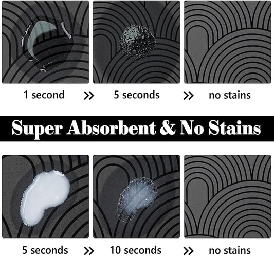 Dog Food Mats for Floors Absorbent, Pet Cat Food Mat - Quick Dry Dog Bowl Mats for Food and Water, Eco-Friendly Boho Pet Supplies