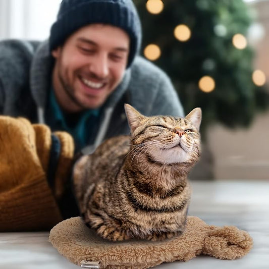 ALL FOR PAWS Heated Cat Bed Indoor, Microwavable Heating Pads for Cats, Puppies & Small Pets, Non-Electric Heating Dog Bed with 2 Cozy Covers, Safe & Long-Lasting Warmth