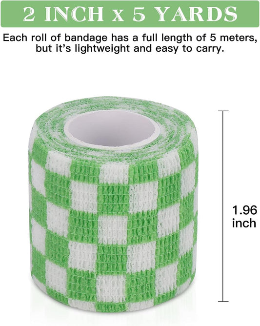 Vet Wrap Self Adhering Bandage Wrap Cohesive Bandage Multi-Function Wrap Tape for Dogs Cats Horses Birds Animals Non-Woven Strong Sports Tape for Wrist Healing Ankle Sprain & Swelling 6 Rolls