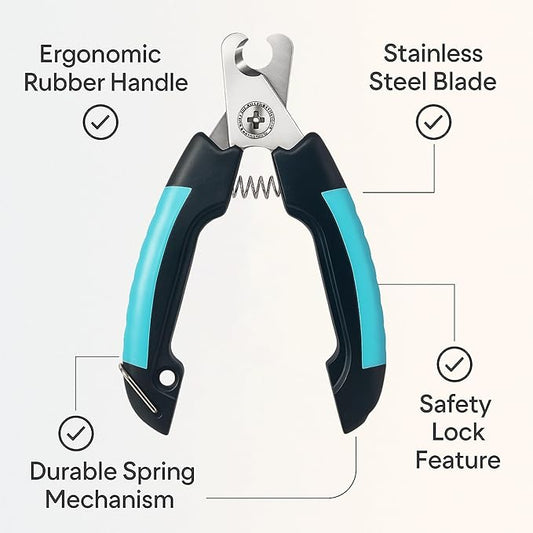Professional Dog Nail Clippers for Medium & Large Dogs, Cats – Safety Guard, Stress-Free Trimming