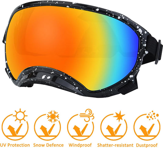 Large Dog Sunglasses with Adjustable Strap UV Protection, Winproof Dog Puppy Sunglasses, Suitable for Medium-Large Dog Pet Glasses, Dogs Eyes Protection,Soft Dog Goggles