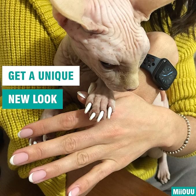 10x Colors / 100 pcs Cat Nail Caps | Cat Claw Covers with Adhesives and Applicators | Alpha (M)