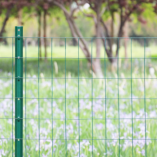 Green PVC Coated Welded Wire Fence 48 Inch x 50 Foot, 2 Inch x 3 Inch 16GA, Garden Border Fencing Roll Vinyl Coating Metal Wire Mesh for Yard Vegetable Plant Protection Poultry Netting