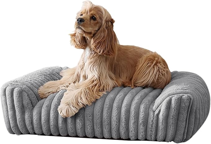 Arlee Saddle Sofa Memory Foam Pet Bed, Comfortable & Washable, Ideal for Dogs and Puppies, Extra Comfort, Couch Design, Crate & Kennel Furniture, Pet Supplies & Essentials, Grey, Medium